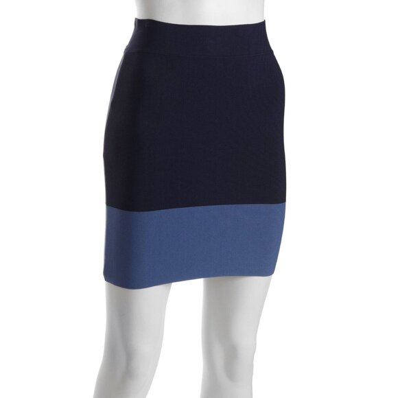 BCBG Maxazria Women's Joelle Blue Colorblock Knit Skirt size M NWT MSRP $148 - Picture 1 of 7